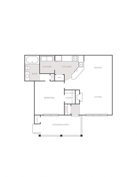888sf 1 bed 1 bath apartment at the columns at club drive